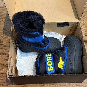 Sorel Black and Blue Kids' Snow Boots